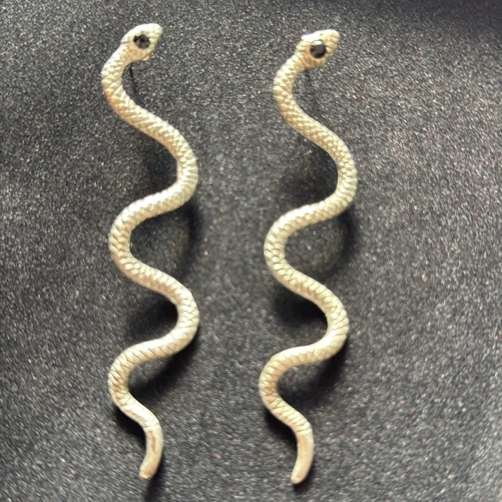 Barneys New York Silver Snake Earrings! - Picture 3 of 8